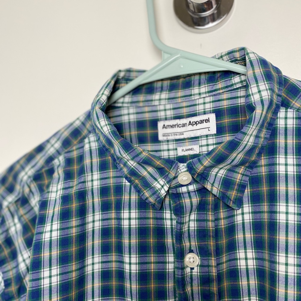 American Apparel Men’s Flannel Button Down Shirt